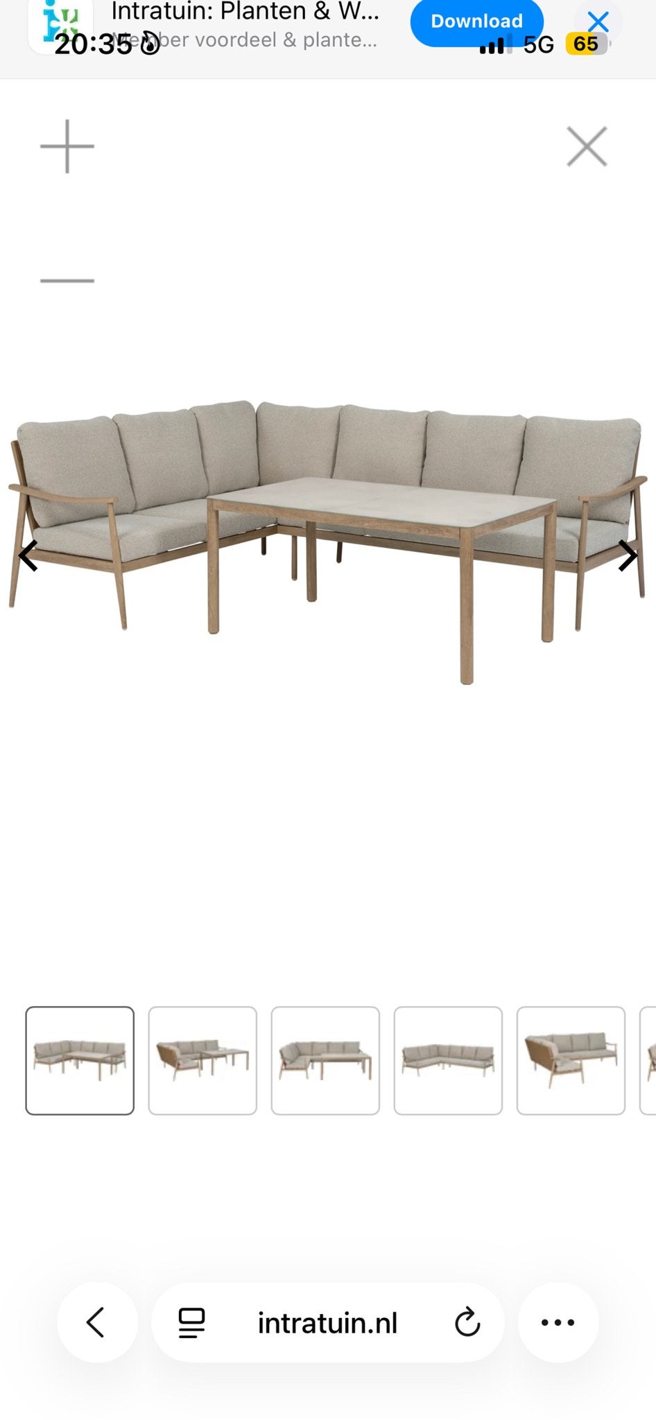 Nieuw in doos!!!  Tuintafel Intratuin Terra loungeset, Ophalen, Nieuw, Rechthoekig, Aluminium