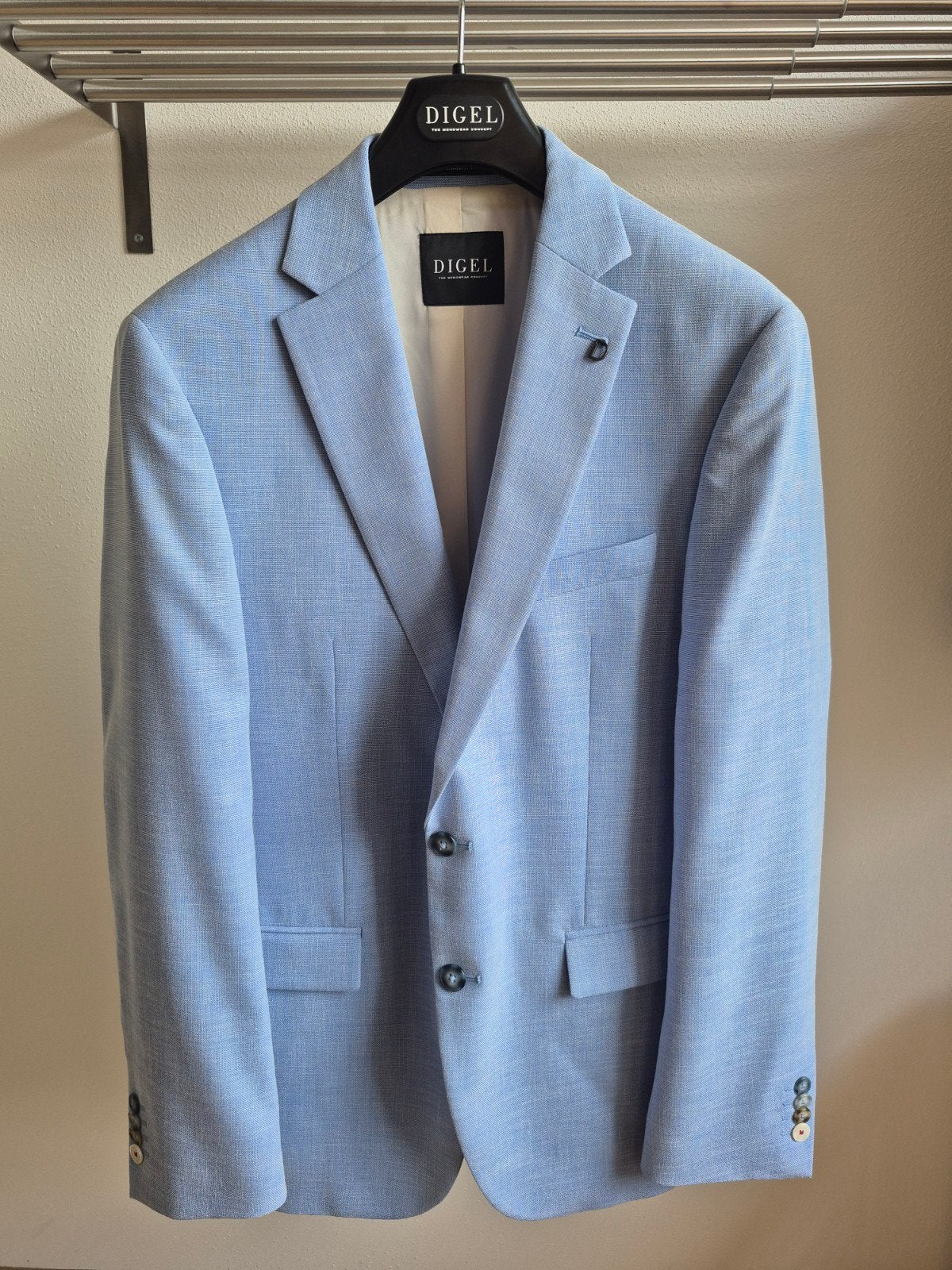 Digel Lichtblauwe Blazer - Maat 50 nieuwstaat, Maat 52/54 (L), Blauw, Digel, Ophalen of Verzenden
