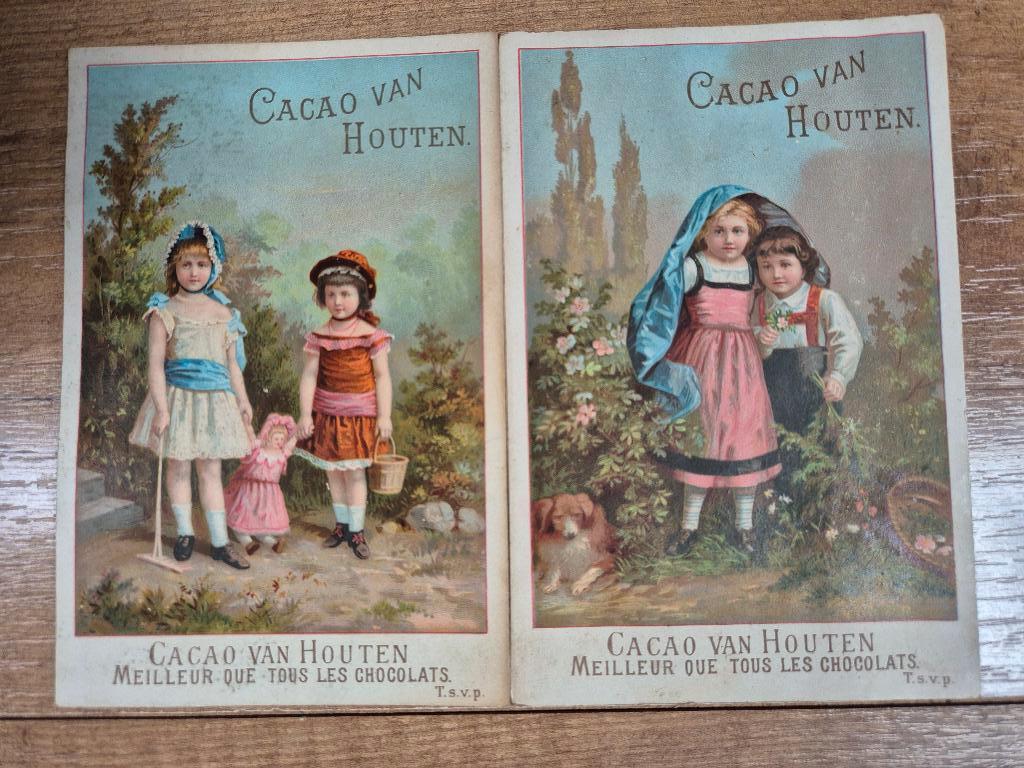 Oude reclame kaarten - Van Houten Cacao, Ophalen of Verzenden, Voor 1920, Ongelopen, Overige thema's
