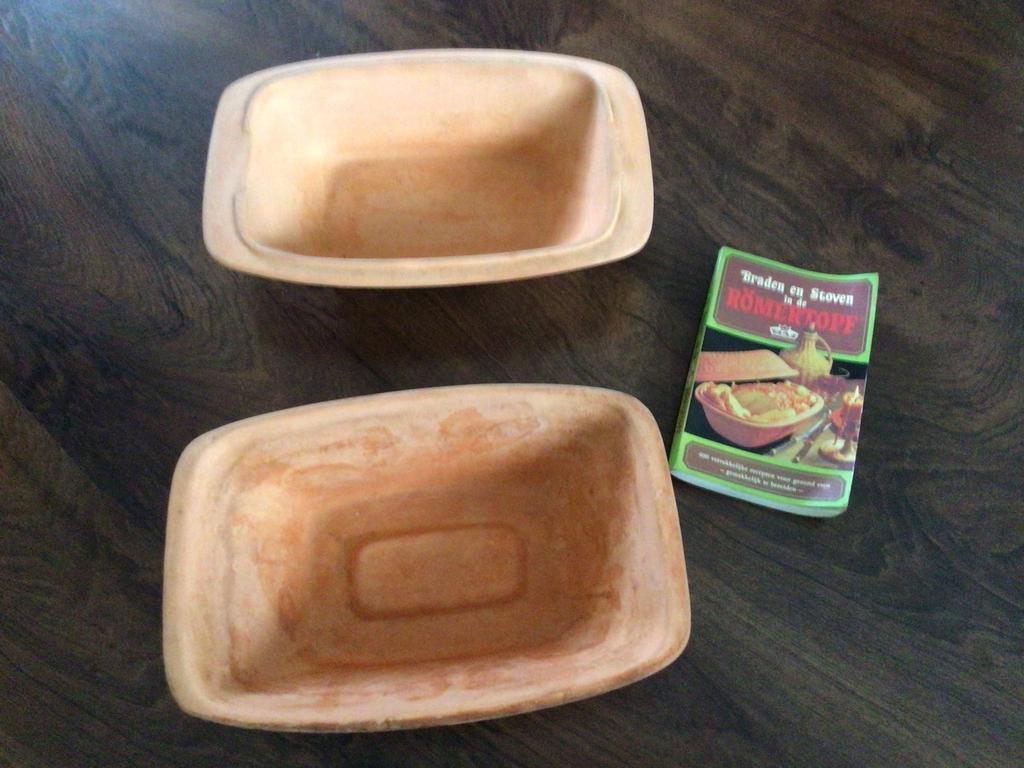 Römertopf met receptenboekje - Ovenschaal van klei, Ophalen, Steen/keramiek, Overige typen, Gebruikt