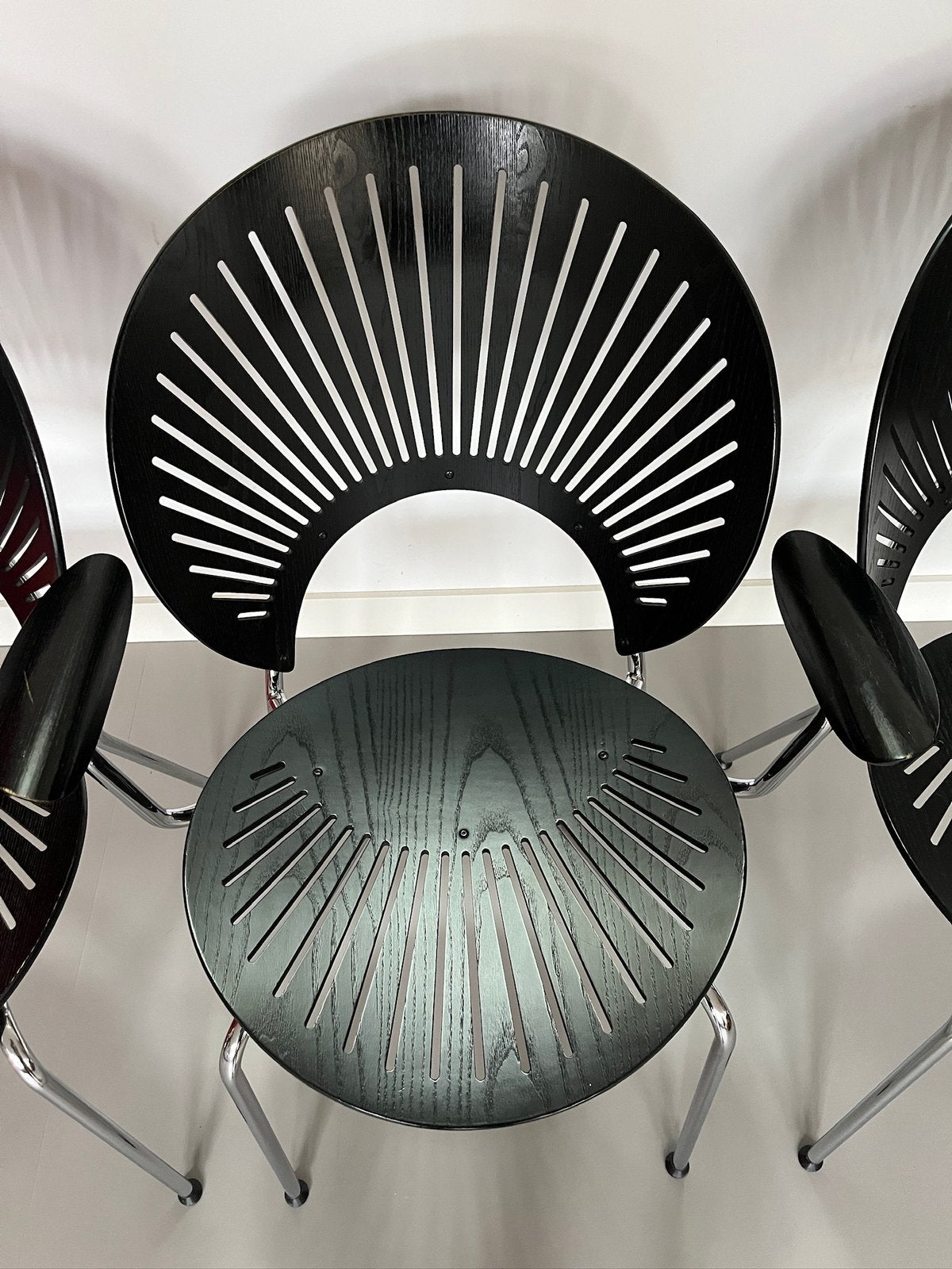 5x Design eetkamer stoelen Trinidad van Nanna Ditzel, Ophalen, Zo goed als nieuw, Zwart