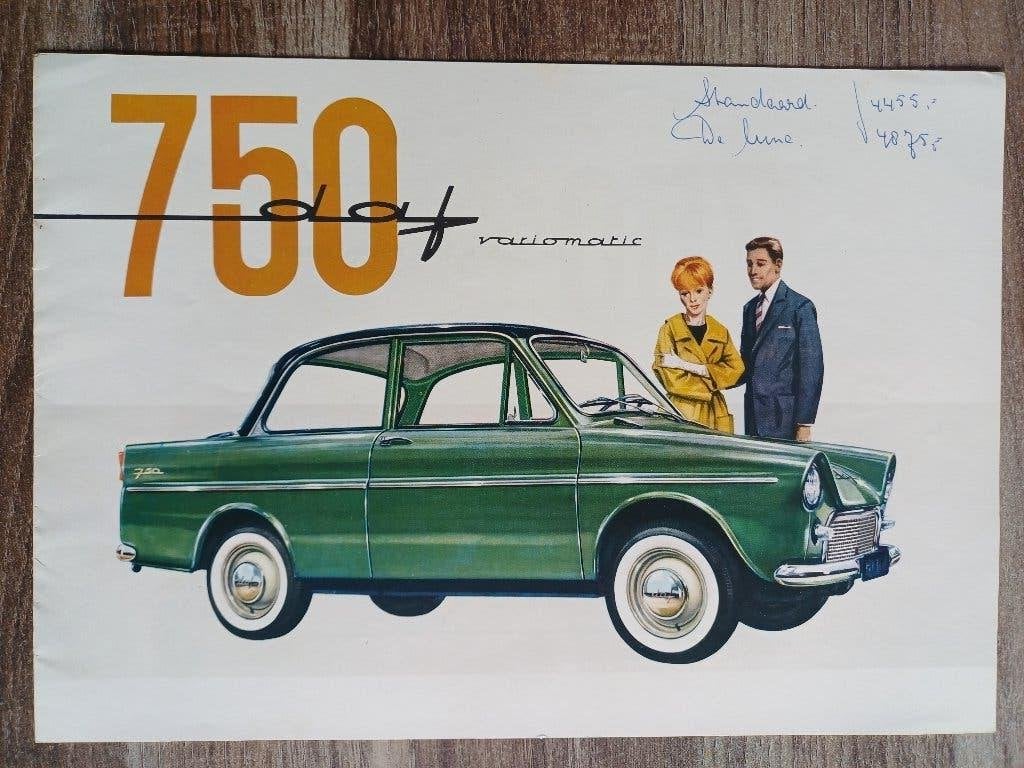 Daf 750 brochure uit 1961, Ophalen of Verzenden, Gelezen, Overige merken