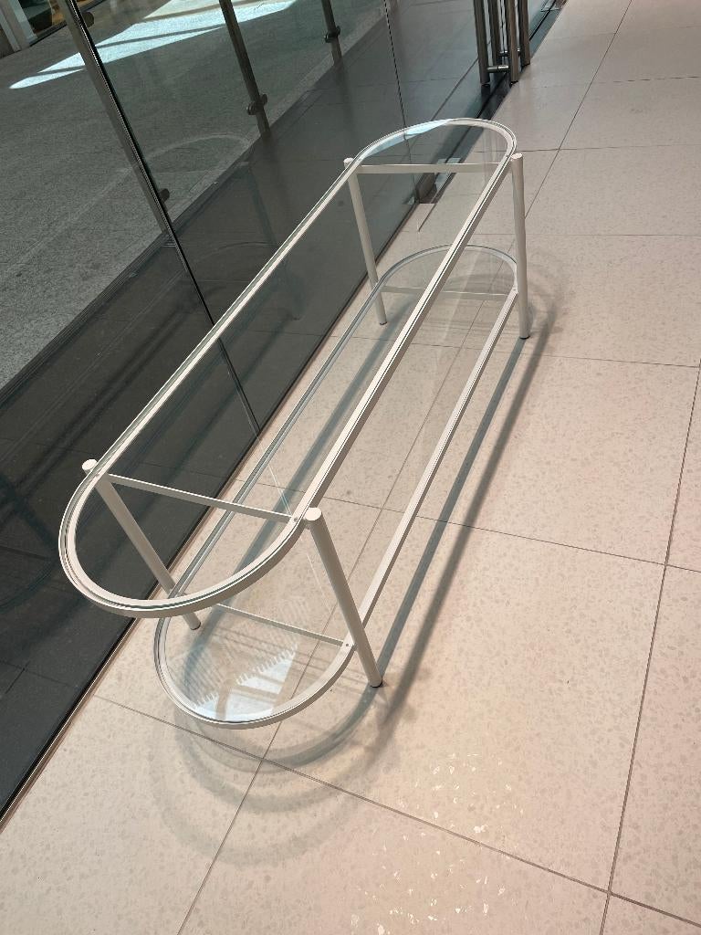 Glazen sidetables/winkel presentatietafels - ALS NIEUW, Ophalen, Zo goed als nieuw, Glas, 150 tot 200 cm