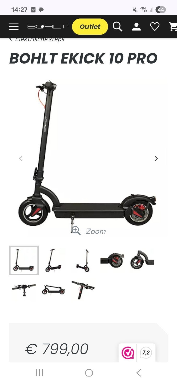 Bohlt e kick 10 pro, Ophalen of Verzenden, Zo goed als nieuw, Elektrische step (E-scooter)