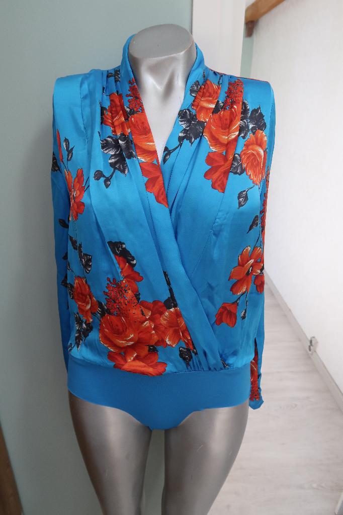 chique body blouse Zara maat M blauw rood, Maat 38/40 (M), Blauw, Zara, Ophalen of Verzenden