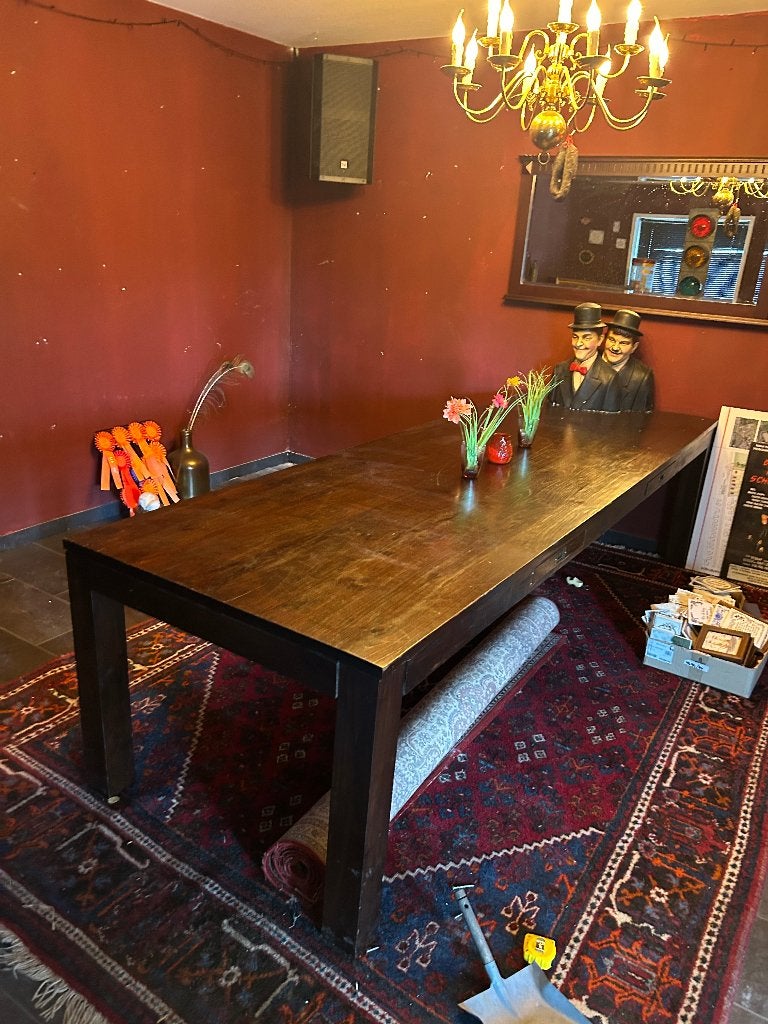 3 meter Stamtafel / grote tafel, Ophalen, Gebruikt, 200 cm of meer, 50 tot 100 cm