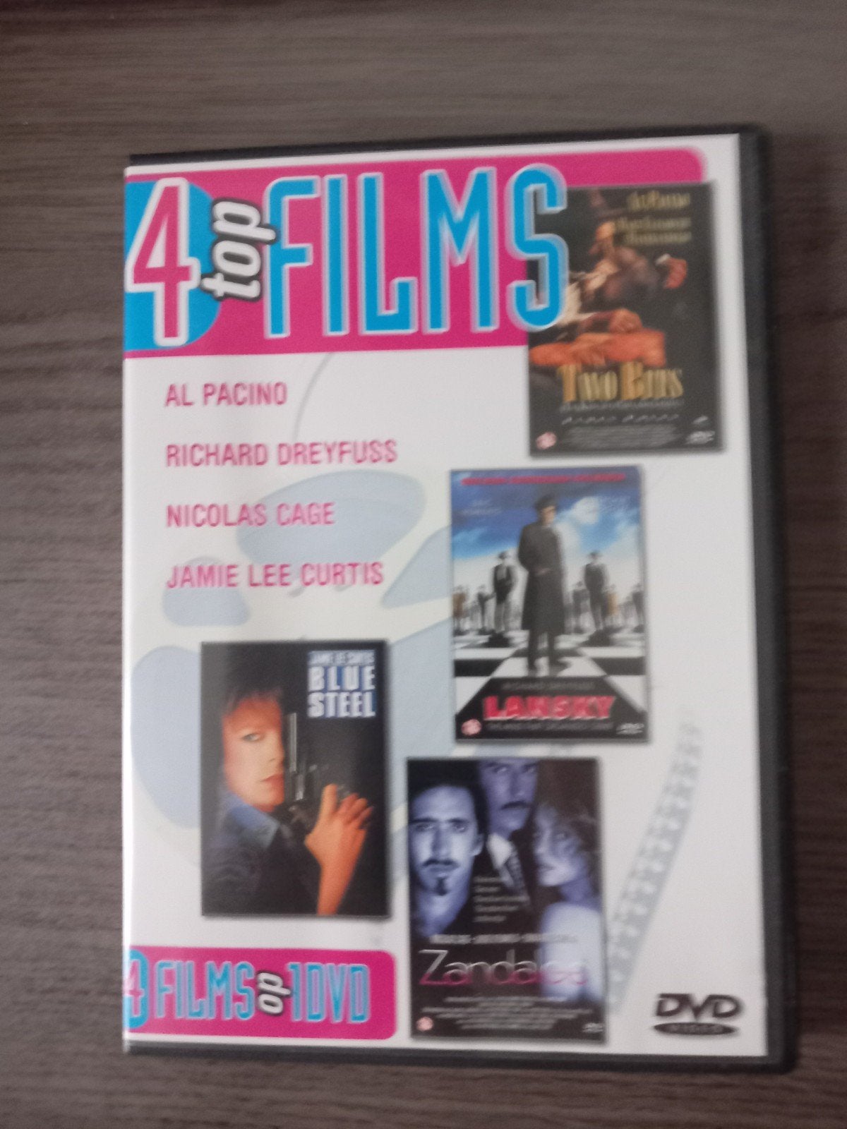 4 Top Films op 1 DVD Al Pacino, Nicolas Cage, Jamie Lee Curt, Vanaf 16 jaar, Nederlands, Ophalen of Verzenden, Inclusief doosje