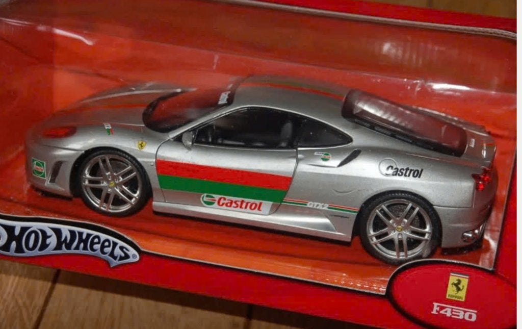 1:18 Ferrari F430 Coupe silver Castrol Hotwheels CUSTOM WRH, Hobby en Vrije tijd, Verzenden, Zo goed als nieuw, Auto, Hot Wheels