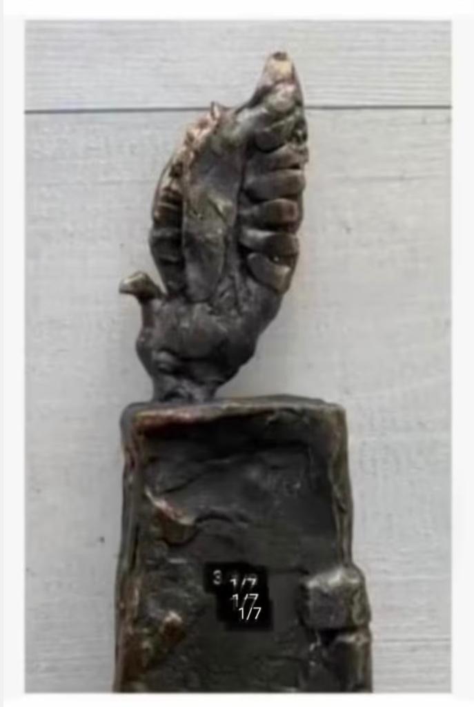 Prachtig bronzen beeld “vredesduif” 19cm hg., Antiek en Kunst, Ophalen of Verzenden