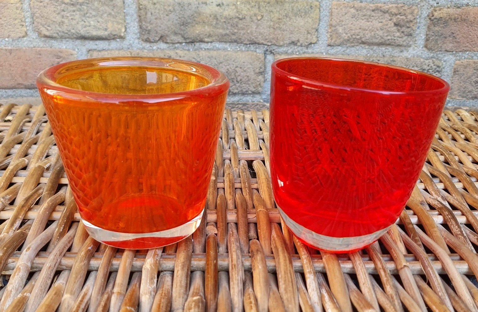 Theelicht houders rood oranje, Ophalen of Verzenden, Oranje