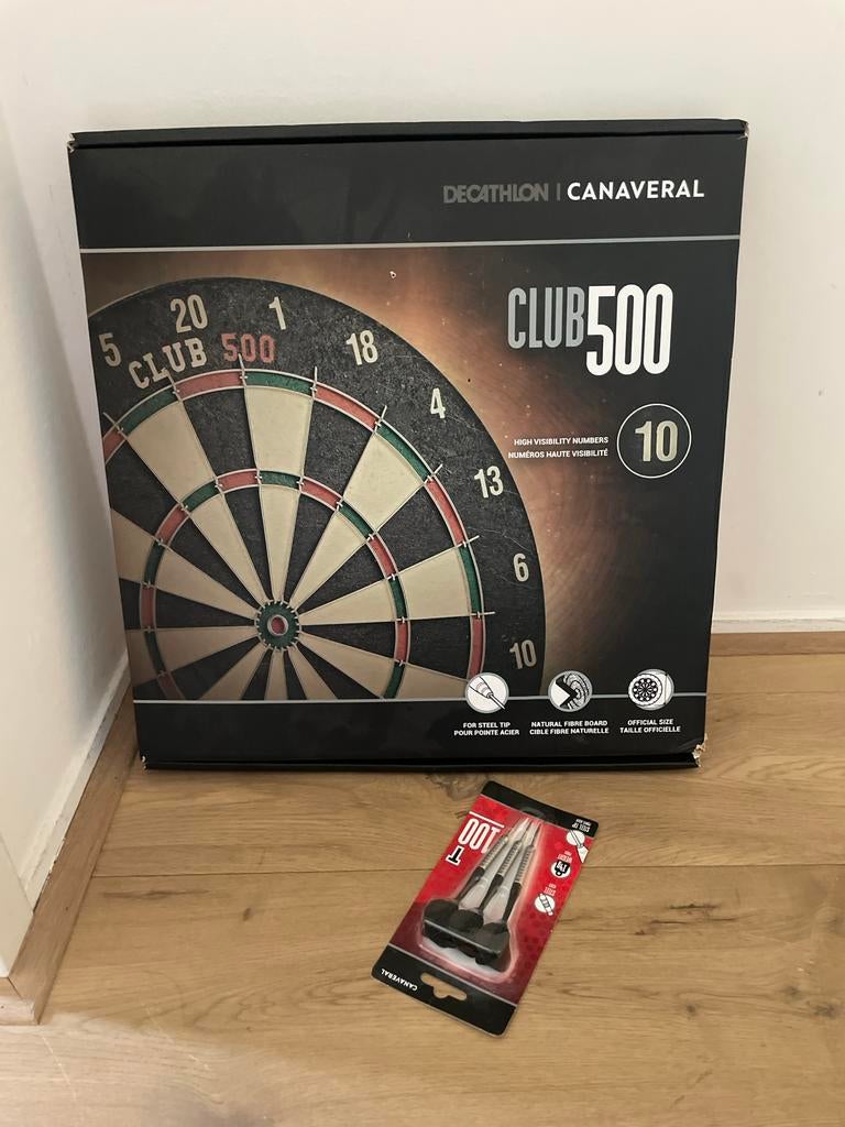 Dartbord Canavarel Club 500 met pijlen, Ophalen, Nieuw, Dartbord met pijlen