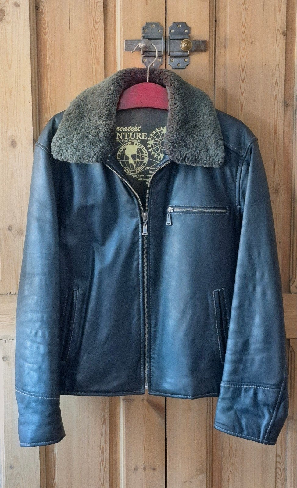 ARMA Jeans Leren Jas met Bontkraag Maat M, Maat 48/50 (M), Zwart, Ophalen of Verzenden, Zo goed als nieuw