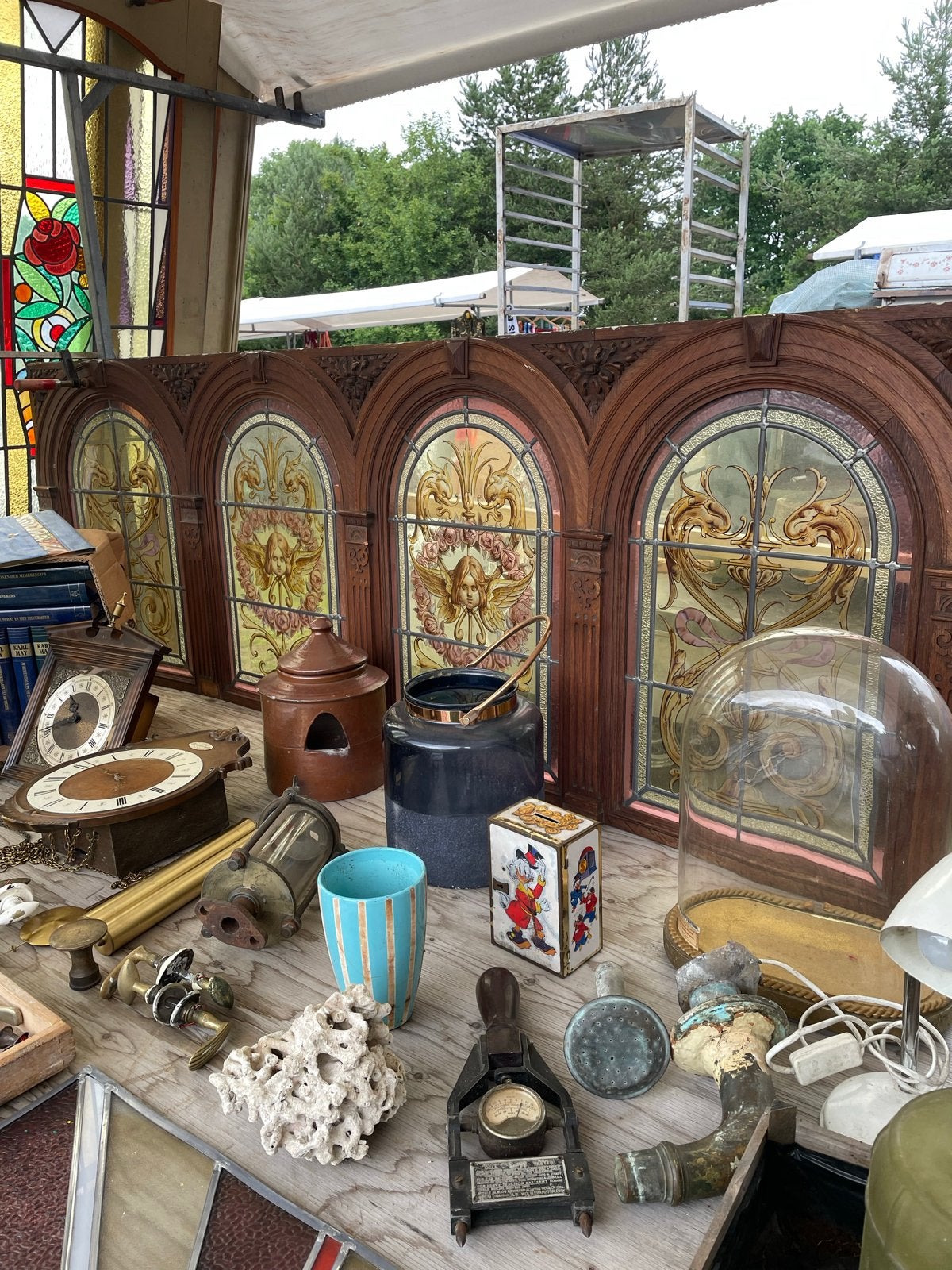 Mooie set gebrandschilderde glas in lood ramen, Antiek en Kunst, Ophalen