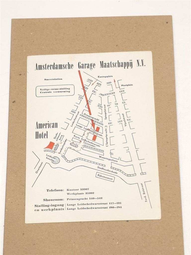 Amsterdamsche Garage Maatschappij — Routekaart Amsterdam, Ophalen of Verzenden, Gelezen