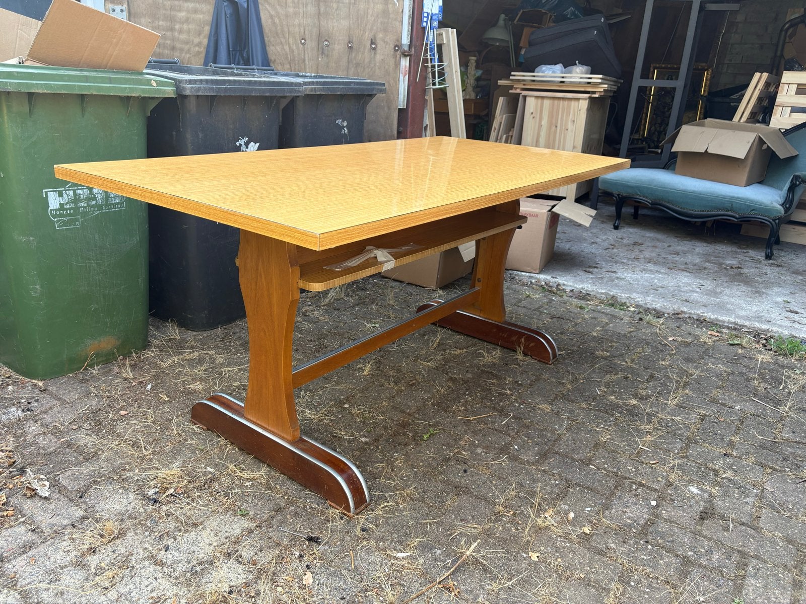 Vintage Café / Kaarttafel, Ophalen, Gebruikt, 100 tot 150 cm, 50 tot 100 cm