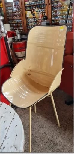 Vintage olie ton stoel scrap metal industrieël, Ophalen, Gebruikt, Vintage industrieël, Info@americansaleshop.nl