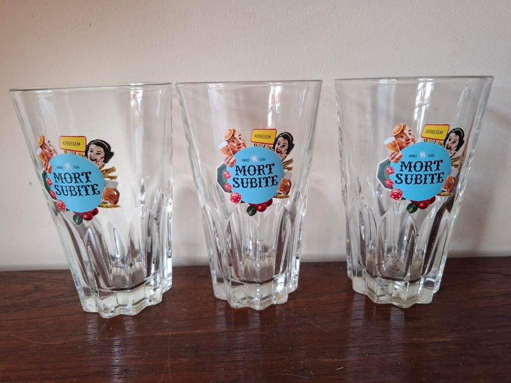 Mort Subite bierglazen, Ophalen of Verzenden, Bierglas