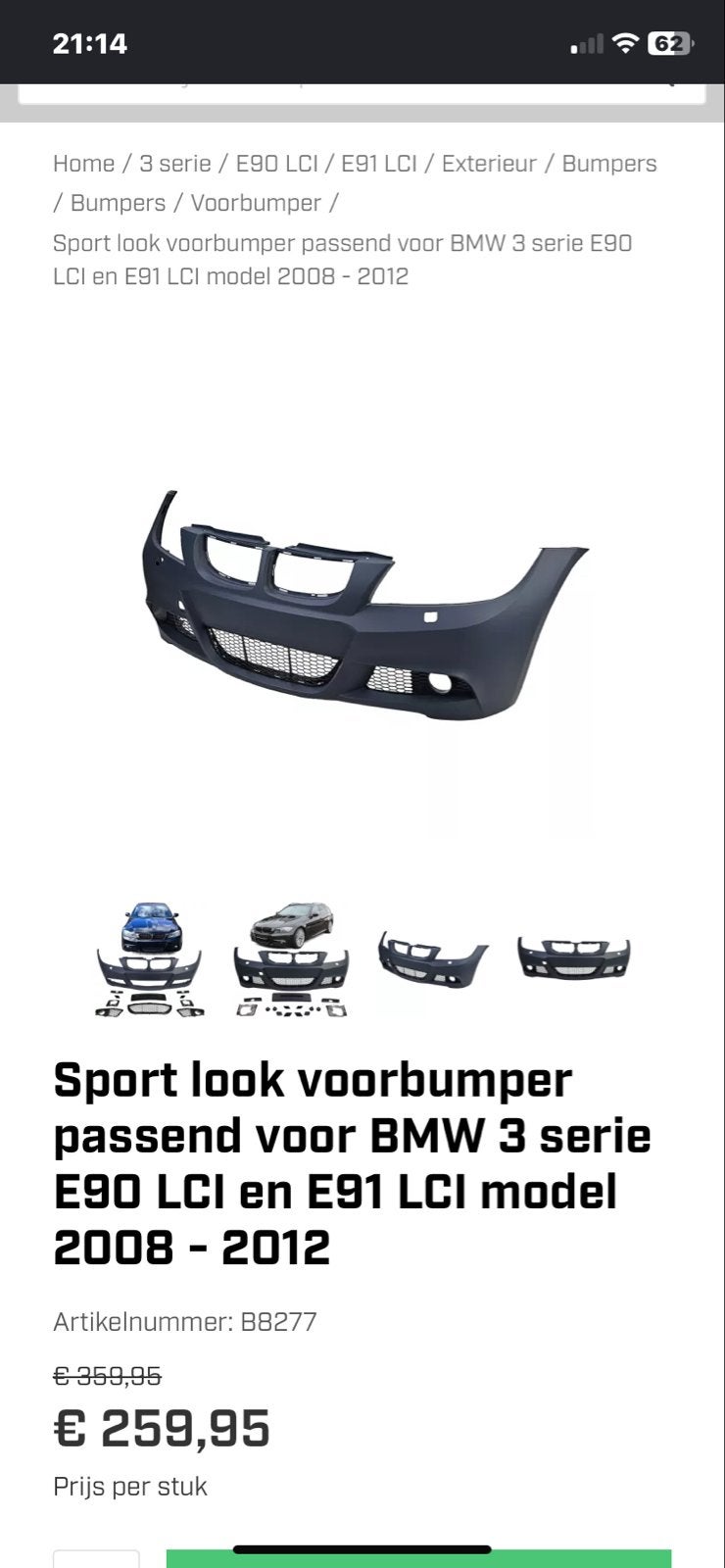 BMW E90 E91 LCI M-Sport Voorbumper met Mistlampen (Nieuw), Voor, Nieuw, Ophalen of Verzenden, Bumper