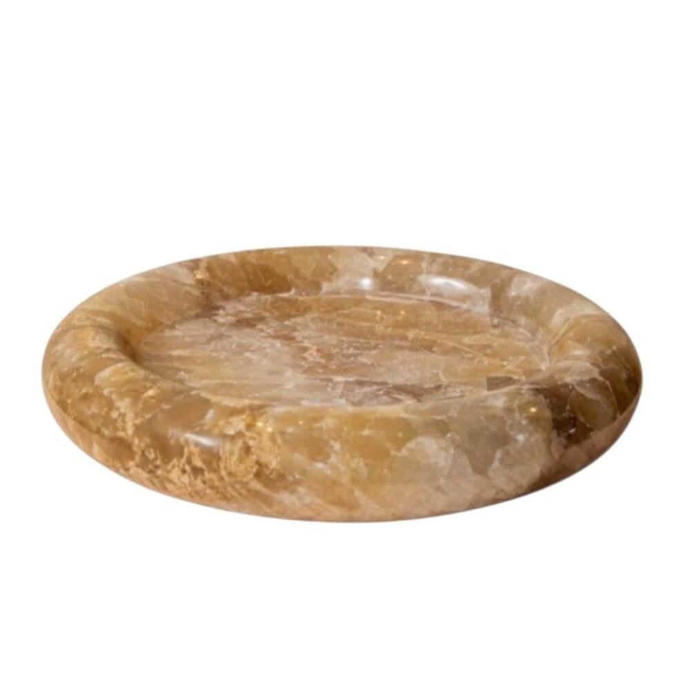 Schaal honing onyx 25 cm, Info@ptmd.nl, Rond, Nieuw, Ophalen of Verzenden