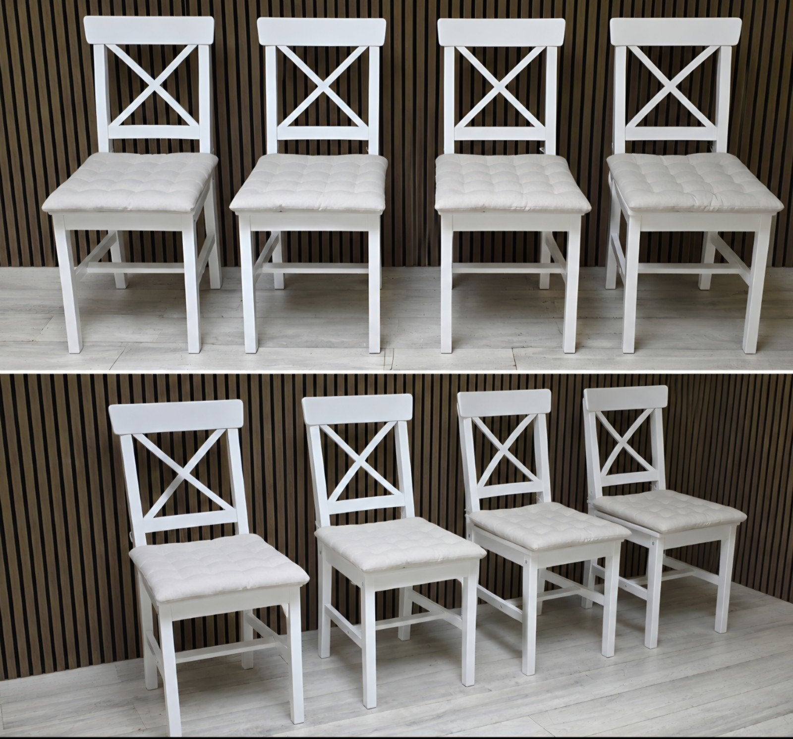 ‼️4x Jysk Ejby witte stoelen‼️, Ophalen, Zo goed als nieuw, Vijf, Zes of meer stoelen