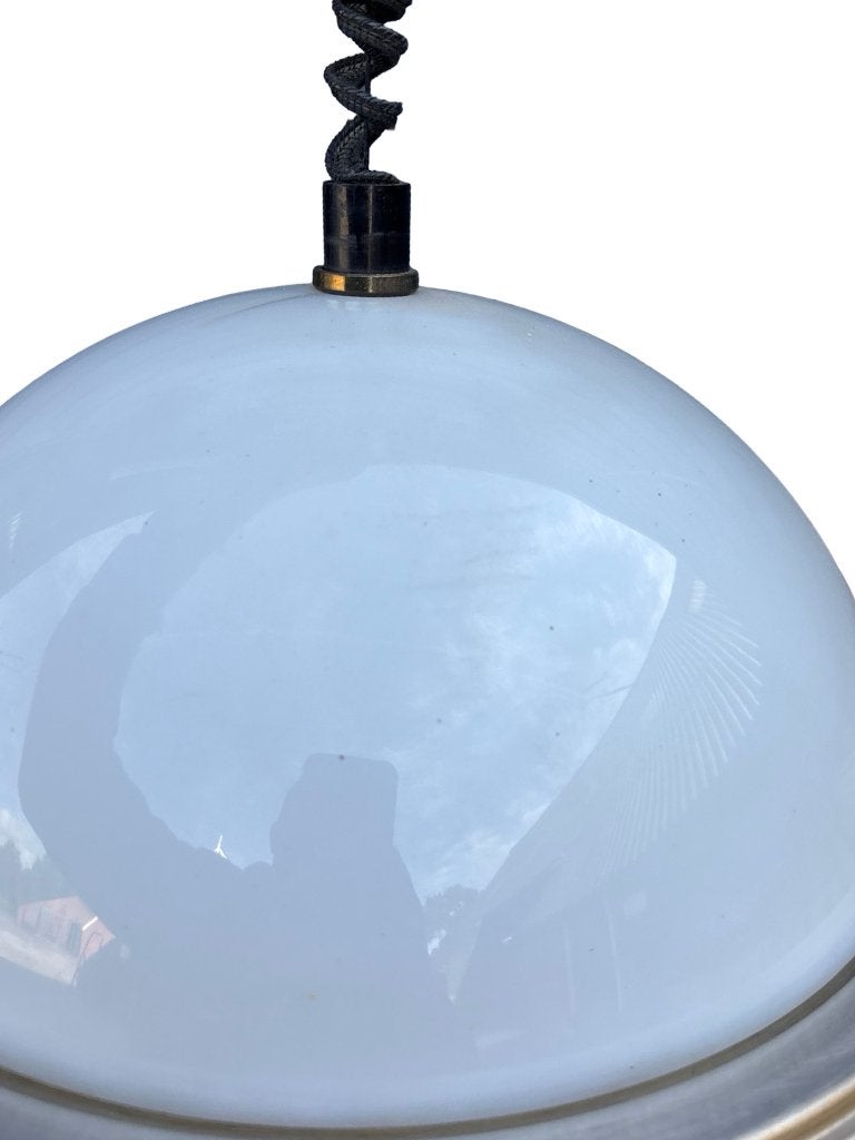 Vintage Dijkstra Hanglamp Jaren 60 Messing Design, Vintage, Kunststof, Vintage, Ophalen of Verzenden