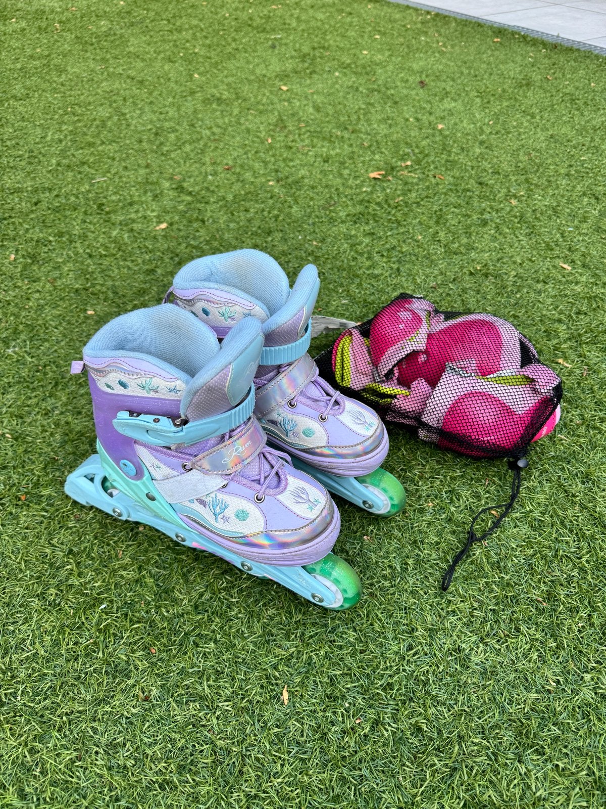 Meisjes skeelers maat 34-37 met bescherming, Ophalen, Kinderen, Inline skates 4 wielen, Verstelbaar