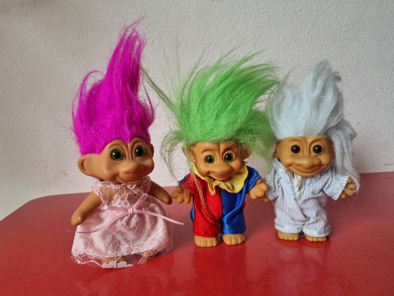 Vintage Jaren '90 Troll Poppetjes - 10-15 cm Hoog, Ophalen of Verzenden
