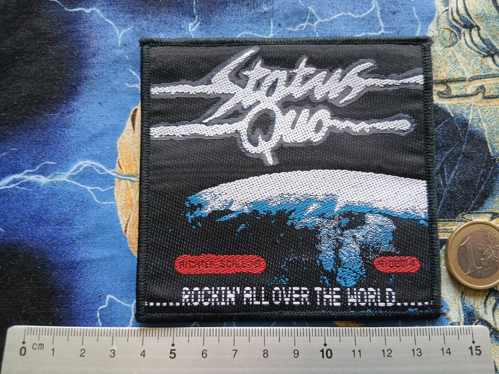 Status Quo embleem patch s332 -- 10.5x10.5 cm, Ophalen of Verzenden, Nieuw, Kleding
