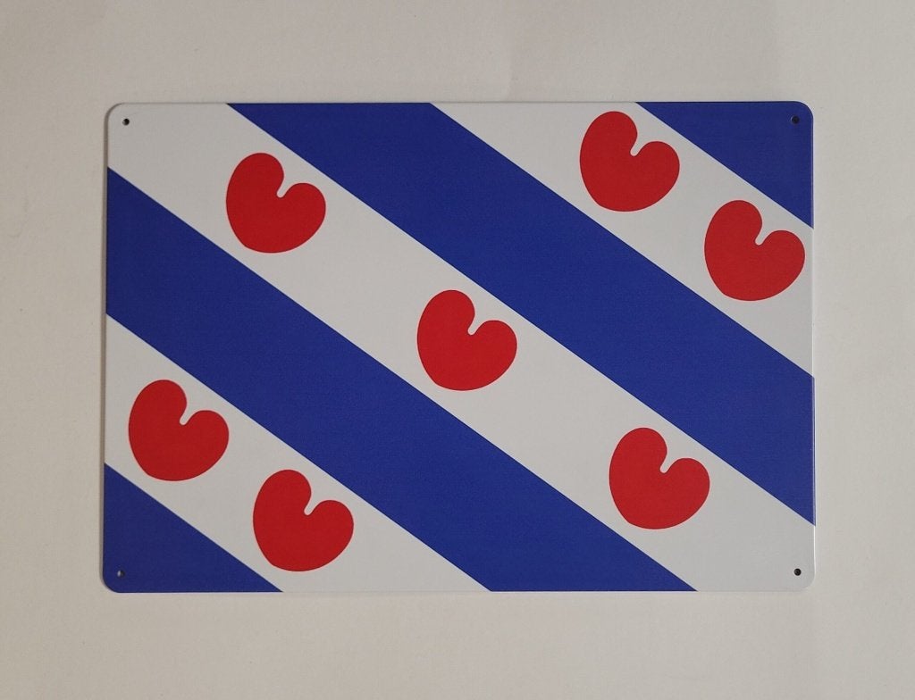 Friesland vlag provincie reclamebord van metaal wandbord, Info@deconoord.nl, Deco Noord, Nieuw, Ophalen of Verzenden