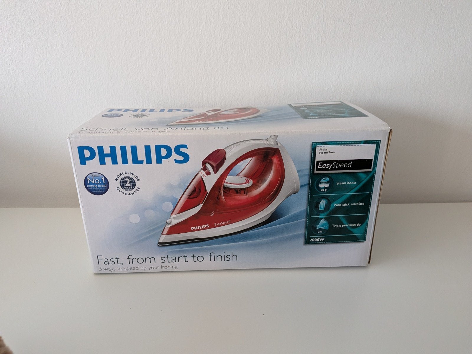 Philips EasySpeed Strijkijzer, Ophalen of Verzenden, Gebruikt, Strijkijzer met snoer