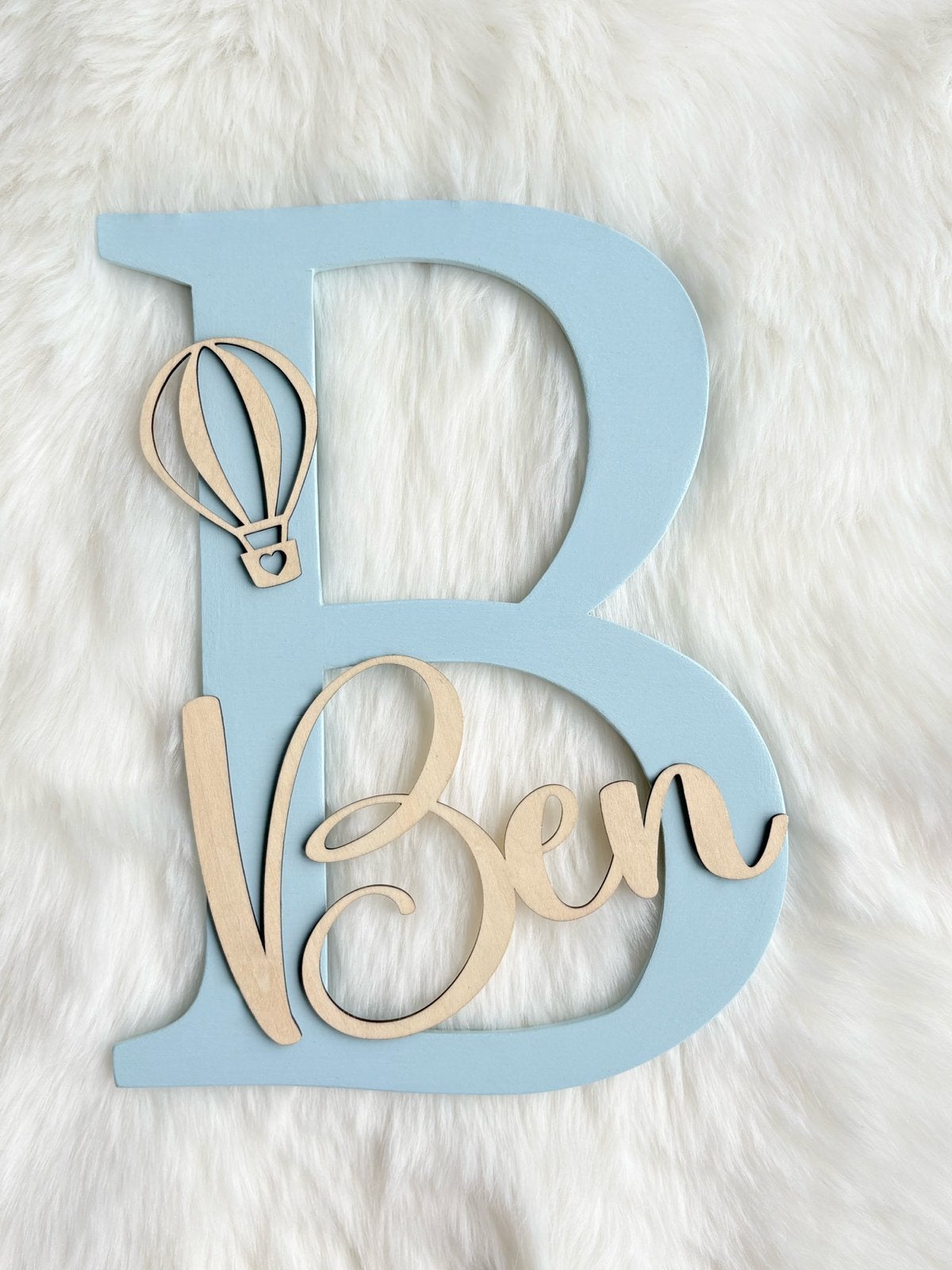 Gepersonaliseerde houten letter met naam en luchtballon, Overige merken, Verzenden, Nieuw, Wanddecoratie