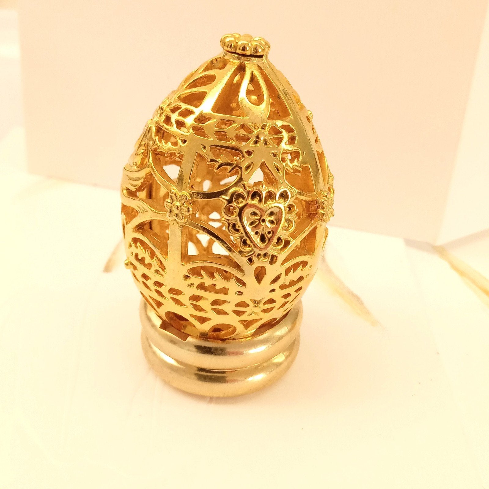 Gouden Franklin Mint ei met filigraan patroon, Ophalen of Verzenden