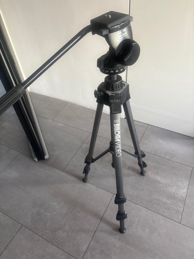 Bilora Video 833 Statief met Fluid Head - Made in Germany, Gebruikt, Flexibele poten, Bilora, 150 tot 175 cm