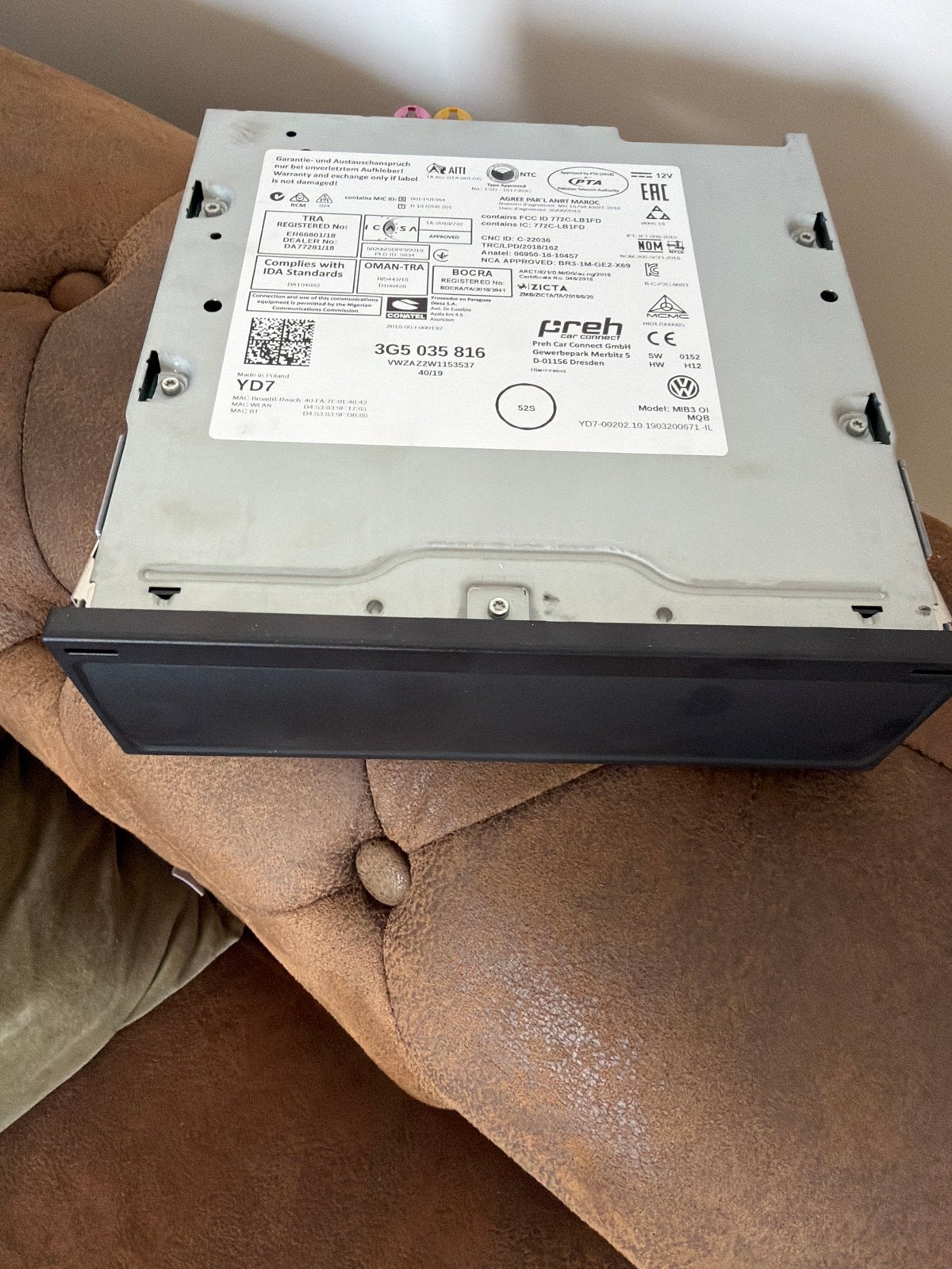 VW MIB3 O MQB Infotainment Systeem 3G5 035 816, Ophalen of Verzenden, Gebruikt