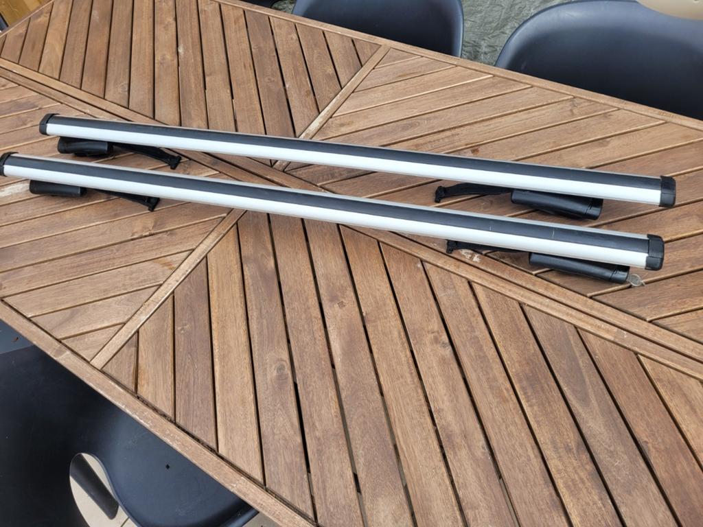 Originele Renault Dakdragers Aluminium met sleutels., Auto diversen, Dakdragers, Ophalen, Gebruikt