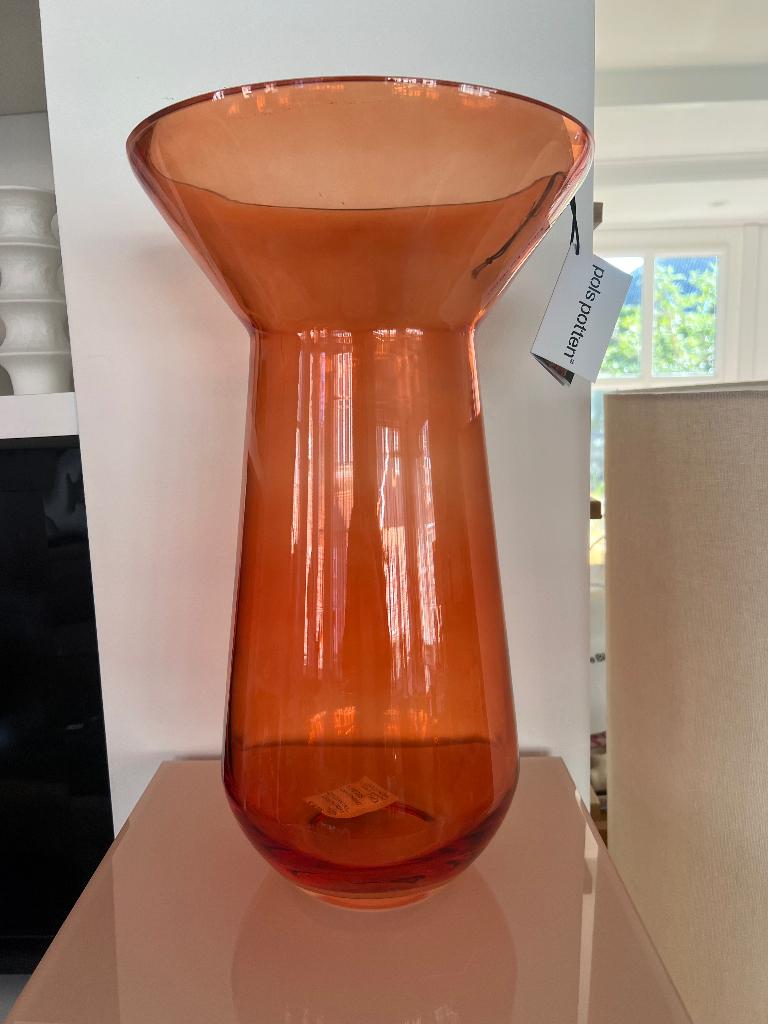 Polspotten Vaas  - nieuw, Ophalen, Nieuw, Oranje, Glas