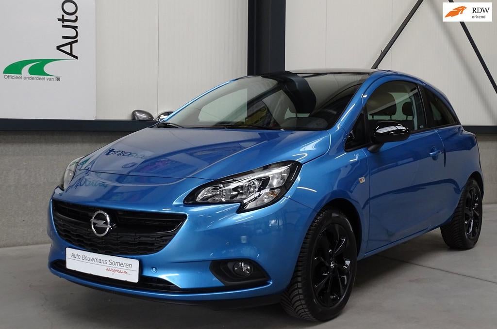 Opel Corsa 3 DEURS 1.4 TURBO "COLOR EDITION" -1E EIG. ! / UN, Auto's, Voorwielaandrijving, Stof, Gebruikt, Blauw
