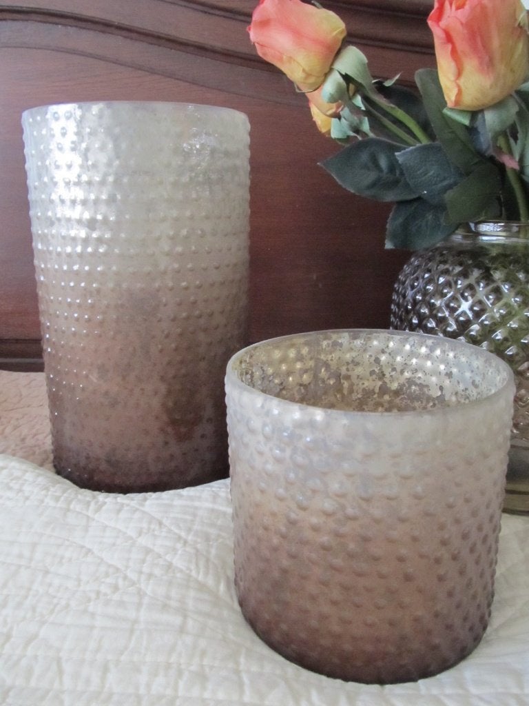 2  prachtige GLAZEN / WINDLICHTEN, Huis en Inrichting, Ophalen of Verzenden, Nieuw, Glas, Windlicht