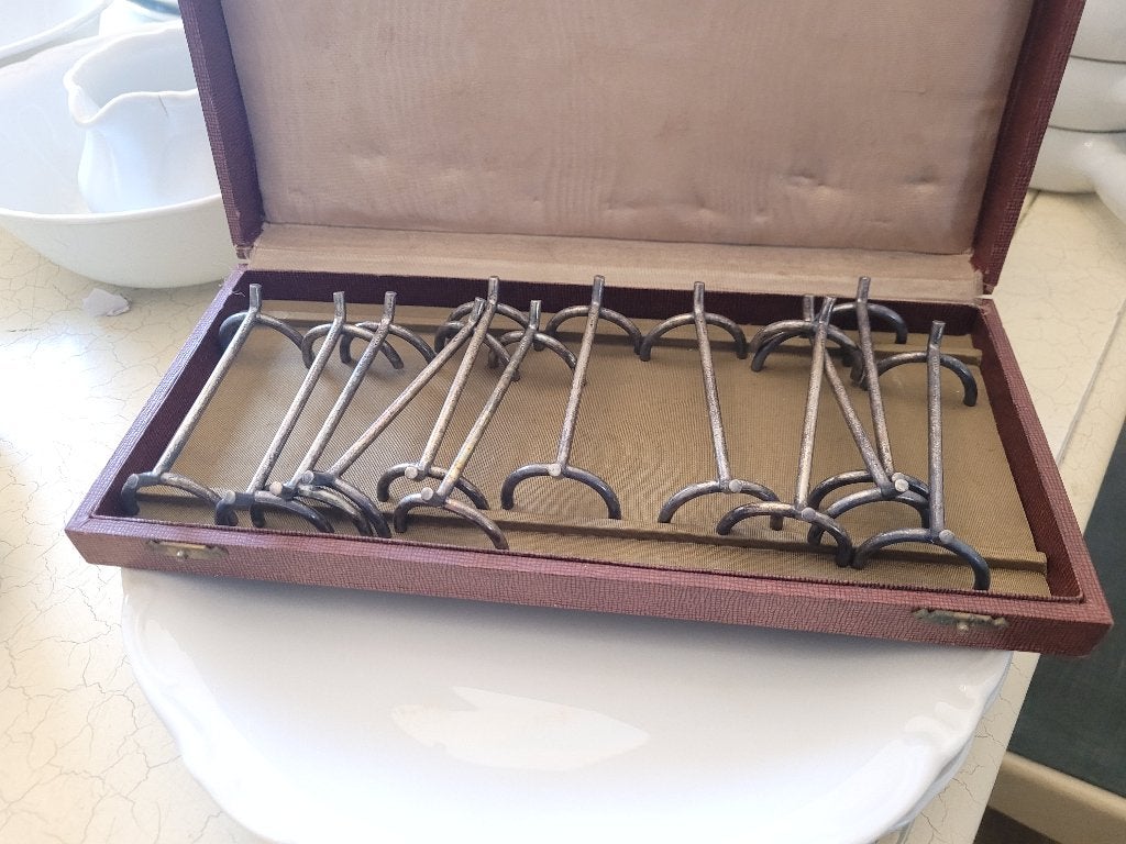 12 Art Deco messenleggers in originele doos, Antiek en Kunst, Ophalen of Verzenden