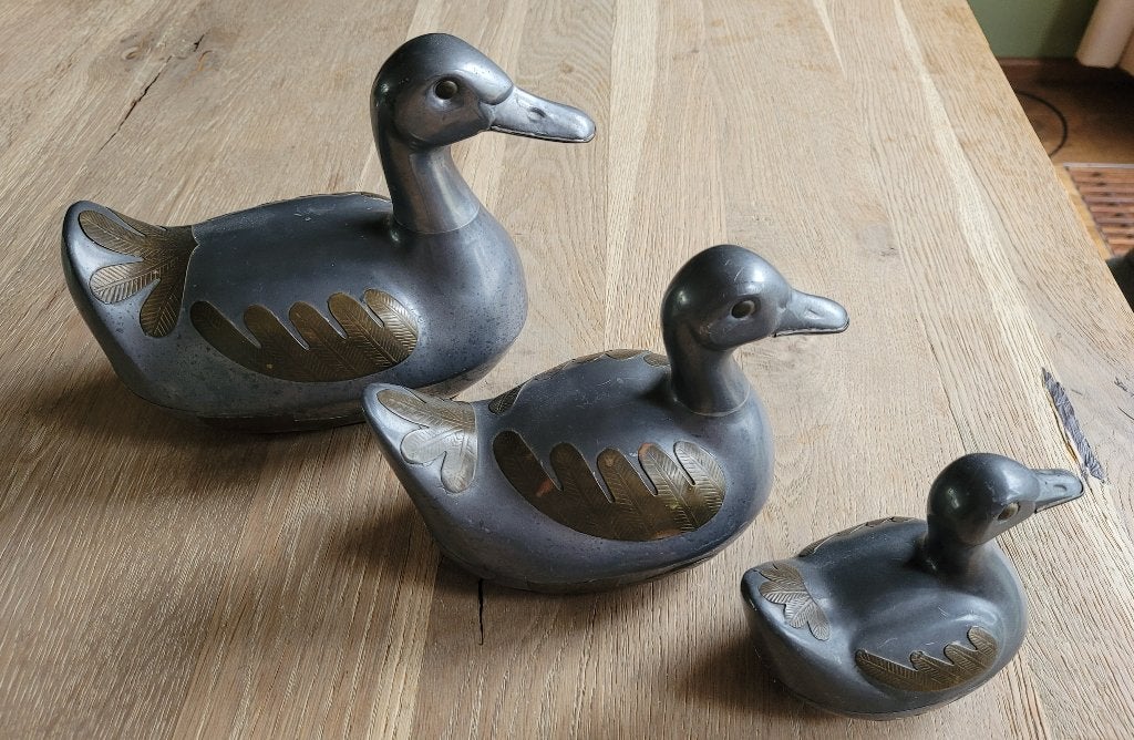 Tinnen eenden set, Ophalen of Verzenden