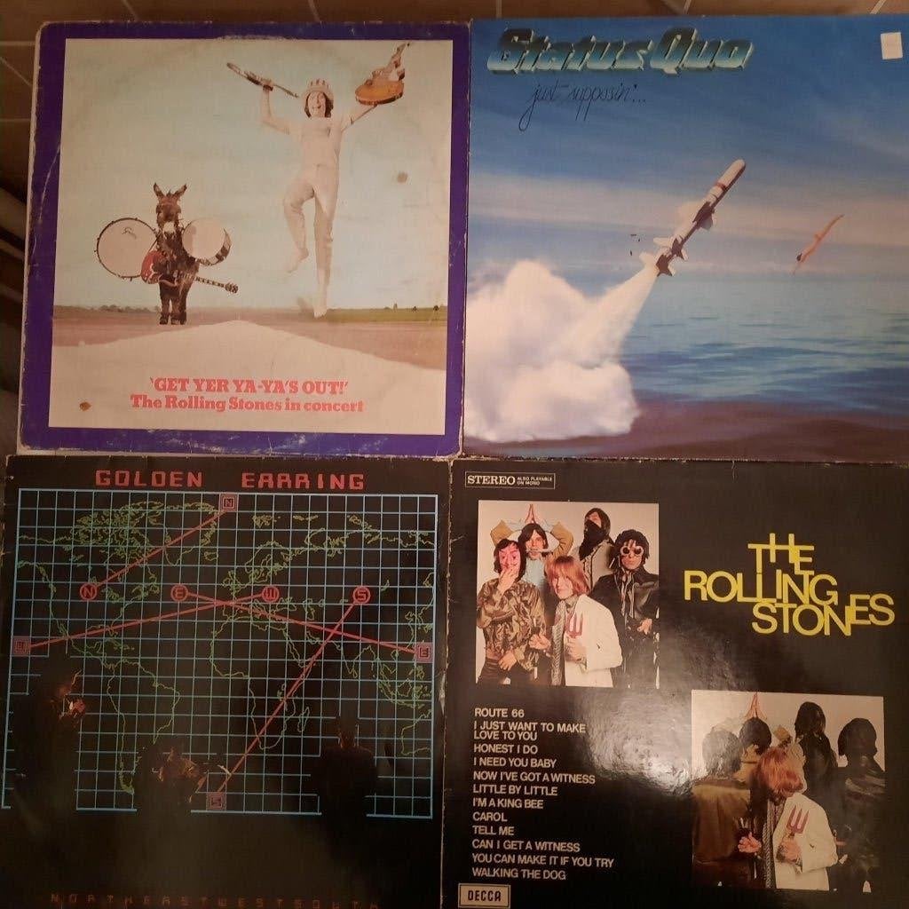 Lotje LP's Rolling Stones, Golden Earring, Status Quo, Gebruikt, 12 inch, Beschermende buitenhoes, Ophalen of Verzenden