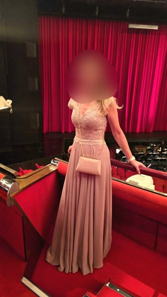 Elegante avondjurk tot op de grond – Maat S, Ophalen, Zo goed als nieuw, Roze, Maat 36 (S)