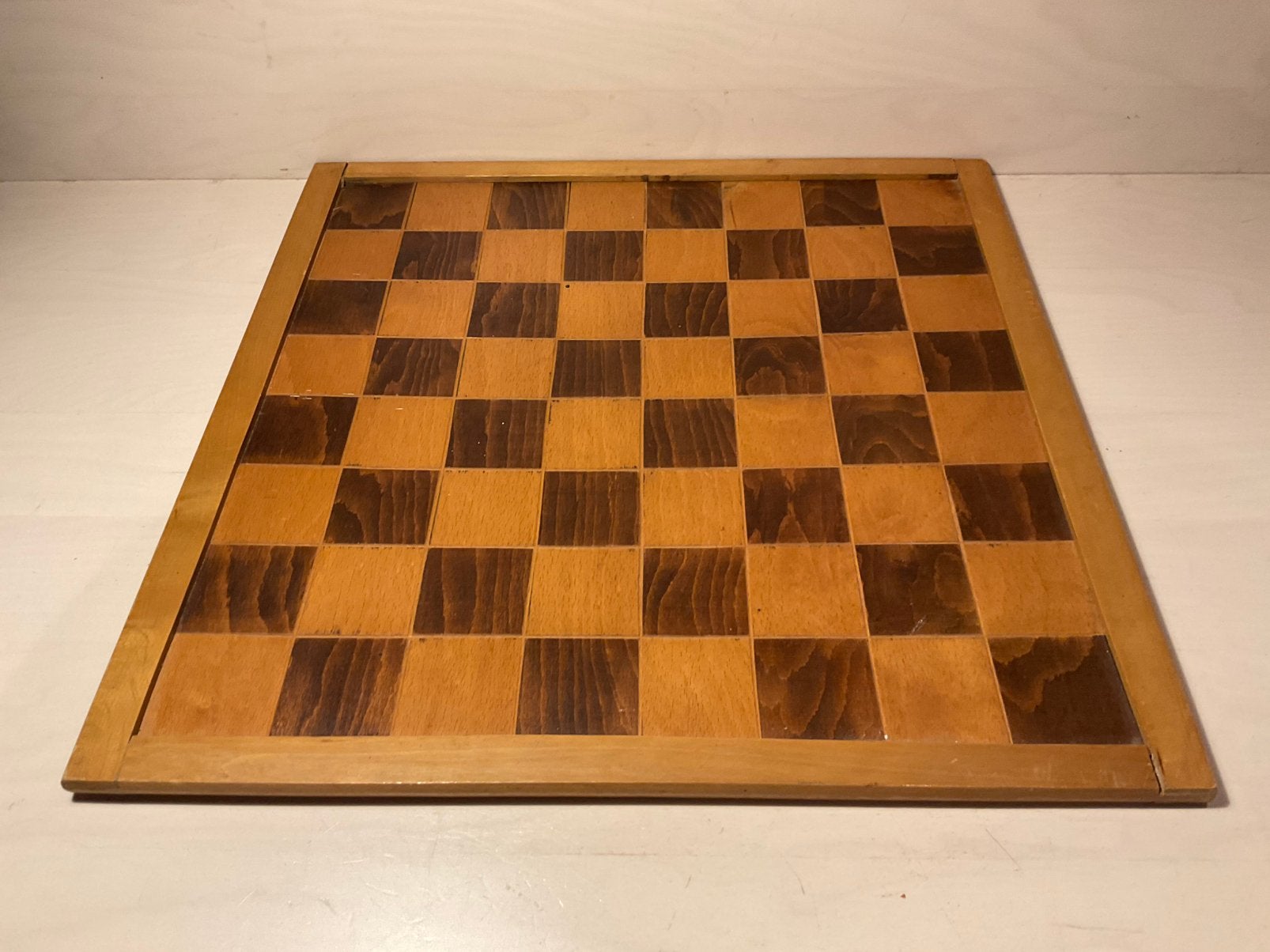 Prachtig vintage schaakbord veldmaat 50 dambord, Ophalen of Verzenden, Minder dan 500 stukjes