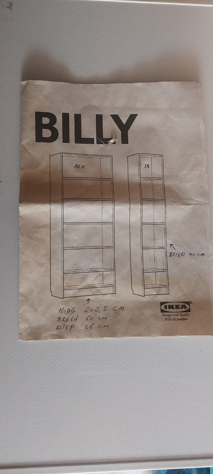 IKEA Billy Boekenkast onderdelen (10x), Met plank(en), Gebruikt, Modern, functioneel, 200 cm of meer