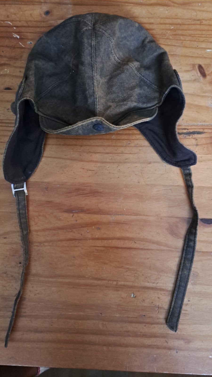 Vintage Pilotenmuts - vliegenier cap, Ophalen of Verzenden, Gedragen
