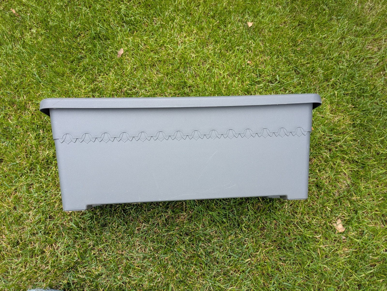 Elho Algarve Long Bloembak Grijs - 60cm, Ophalen, Kunststof, Gebruikt, Minder dan 30 cm