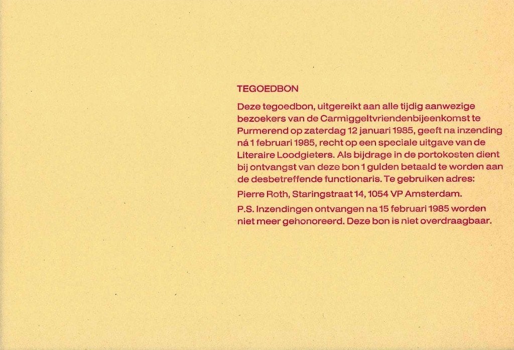 S. Carmiggelt, Tegoedbon., Verzenden, Nieuw