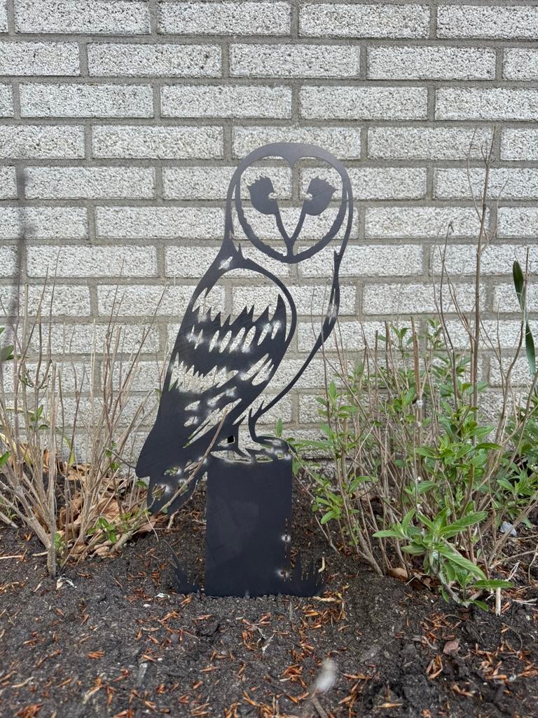 Metalbird Kerkuil - Corten Staal | 100% voor Goede Doel, Tuin en Terras, Tuinwanddecoratie, Ophalen of Verzenden, Nieuw