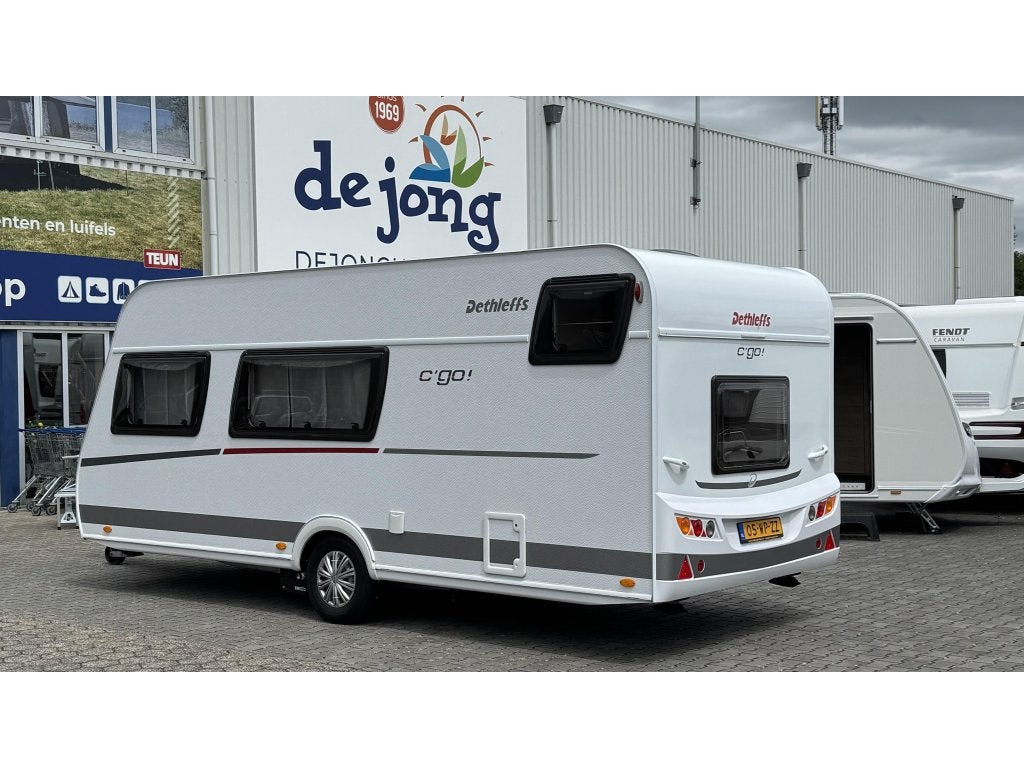 Dethleffs C'Go 495 QSK - Mover - Voortent, Dwarsbed, Schokbreker, Bedrijf, Treinzit