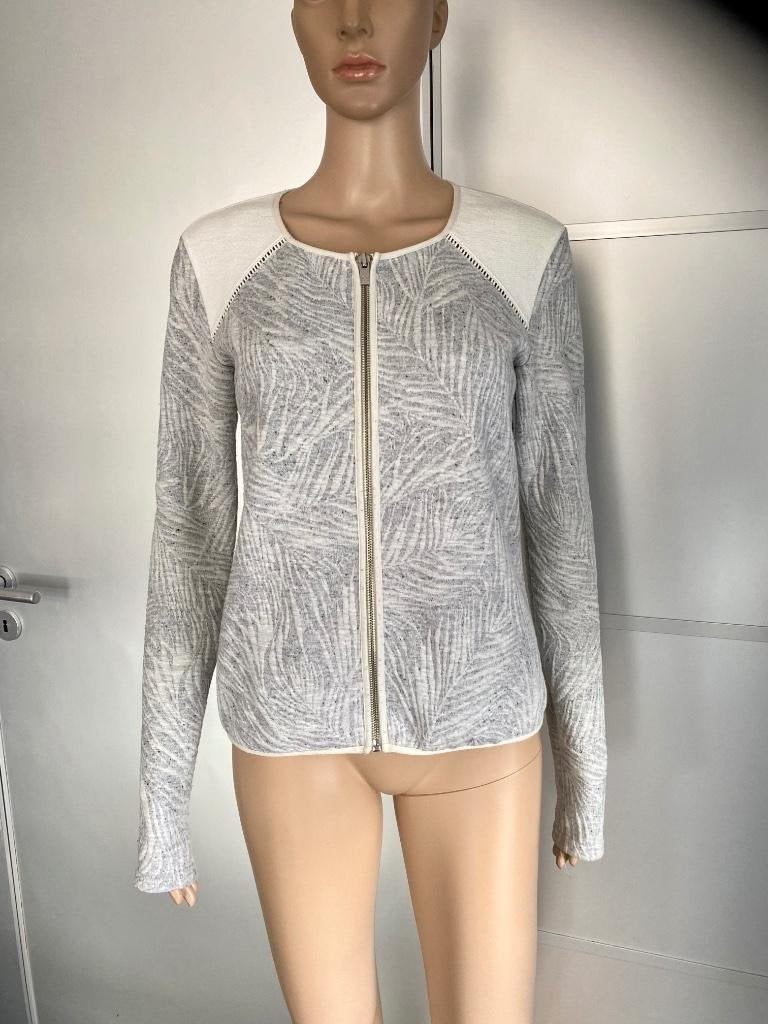 H240 Maison Scotch mt. 1=S=36 vest jasje wit/grijs, Wit, Zo goed als nieuw, Maat 36 (S), Maison Scotch